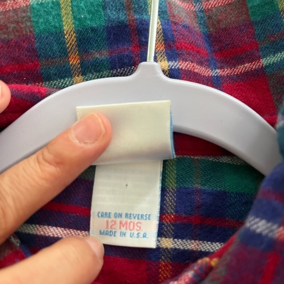 Adorable Vintage OshKosh B Gosh Flannel Romper 12 months - Picture 5 of 5